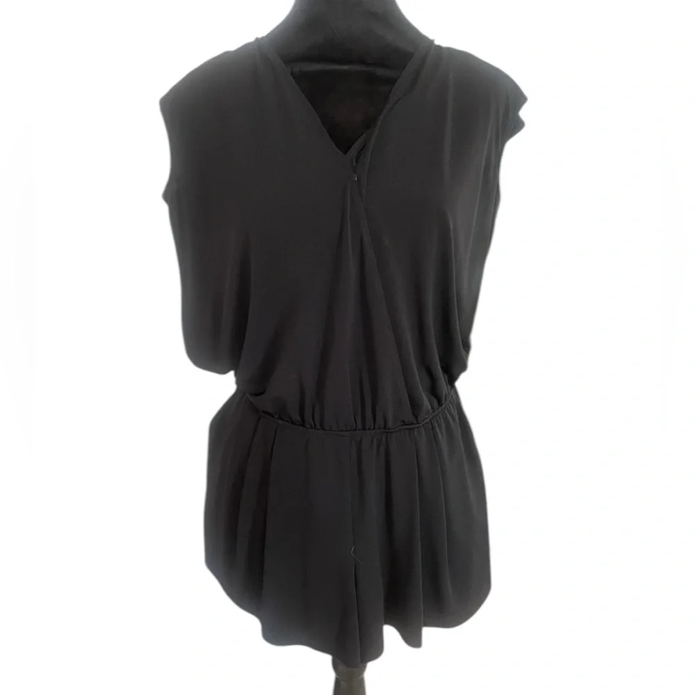 Black BCBG relaxed fit romper, Jumpsuit,Draped, V neck,shorts, Small